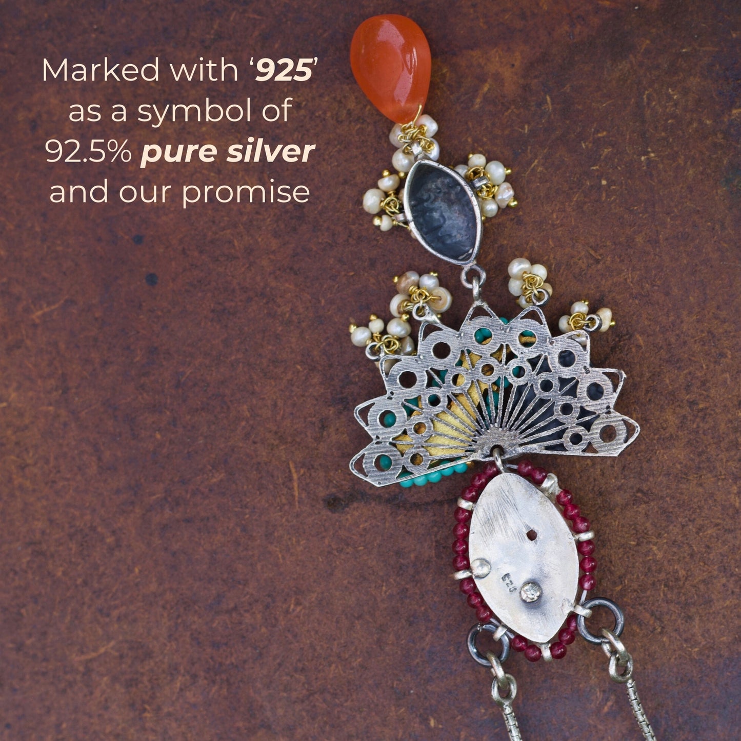 Tyohaar ki Maala Necklace, Festive Silver Long Necklace with Parrot Pendant
