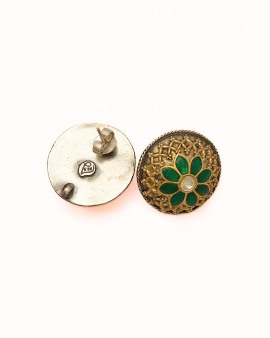 The Emerald Rosette Studs