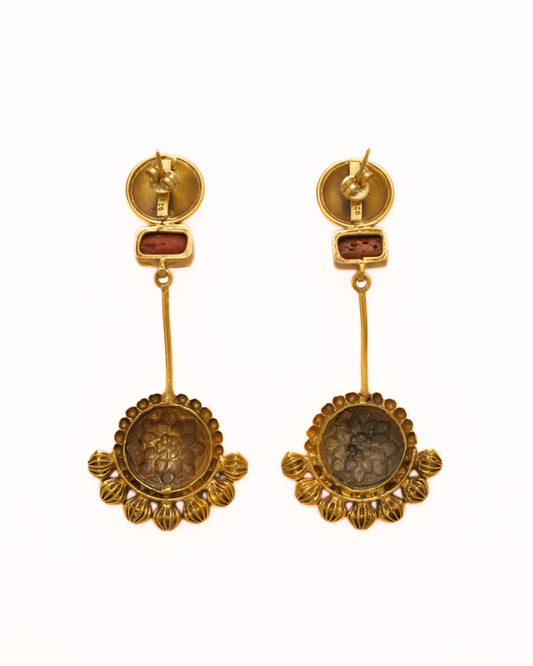 Coral Marigold Earrings