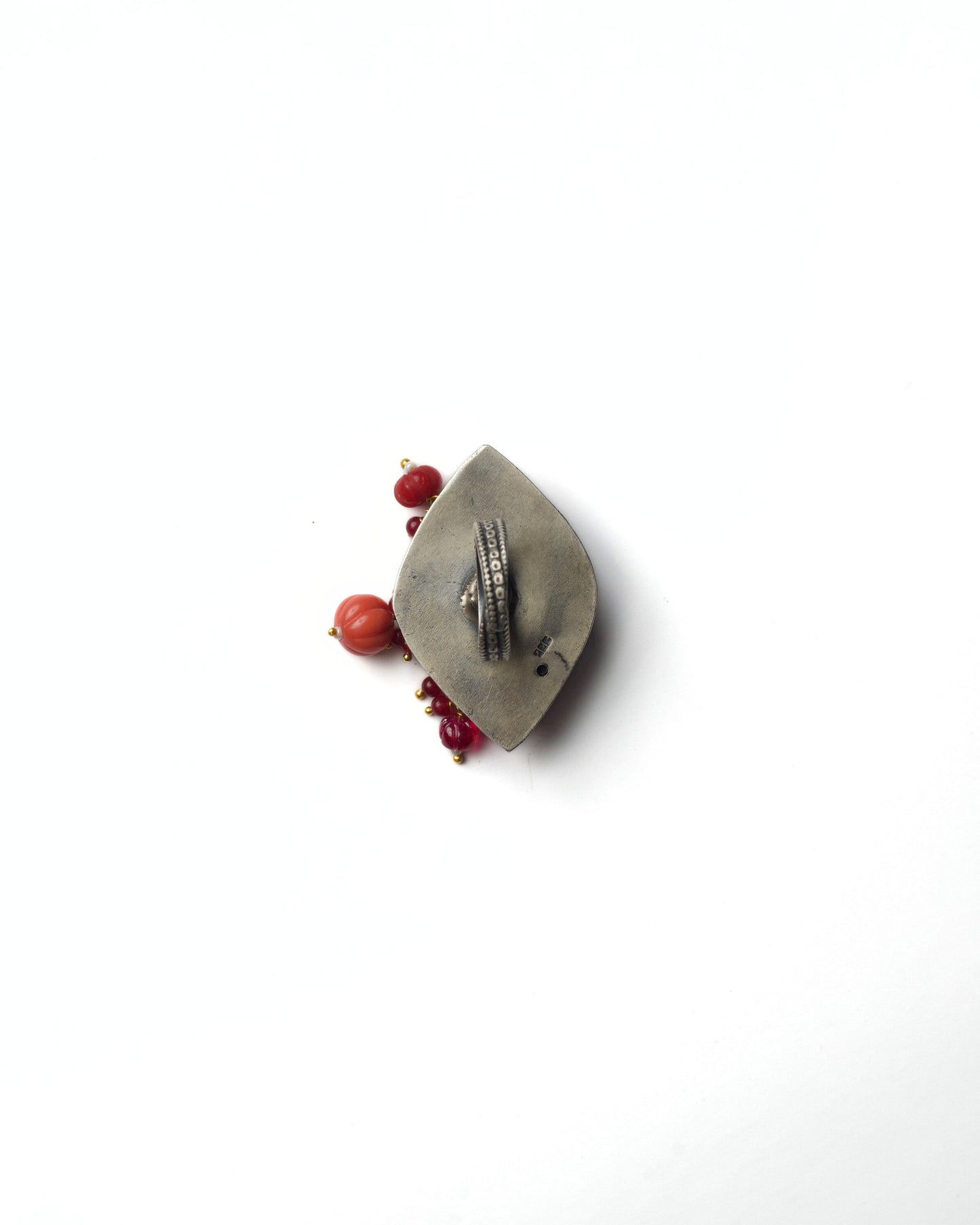 Back view of The Sacred Eye Ring in 925 silver highlighting the smooth band and solid construction