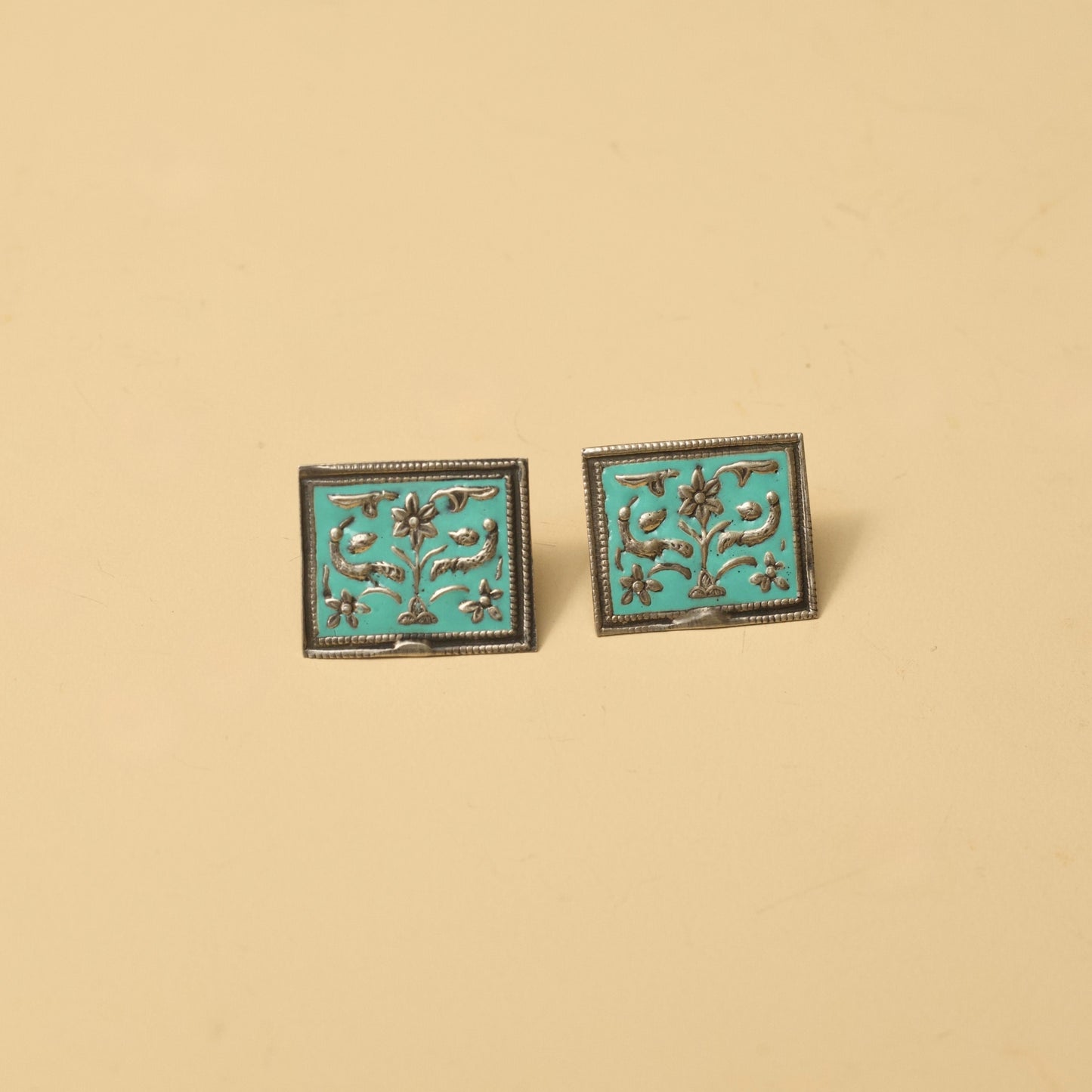 Flowers against the Teal Sky Studs