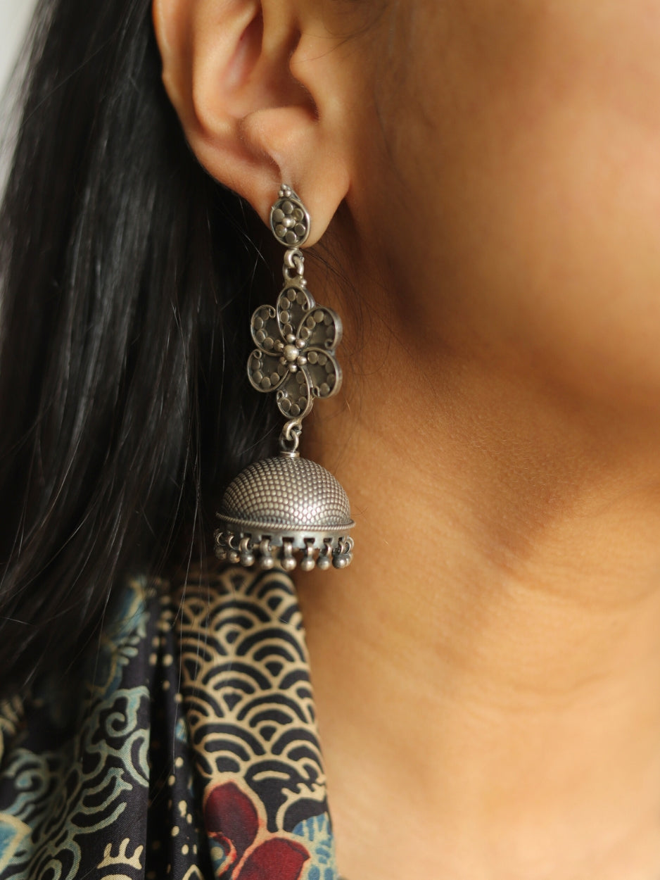 Frosted Petals Jhumkas