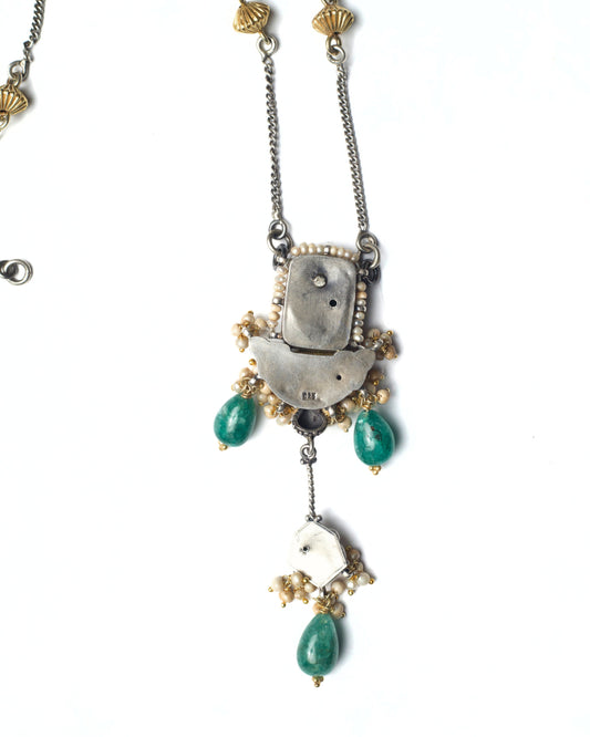 Back view of Fernshade Chain Necklace showing silver chain construction and clasp finish