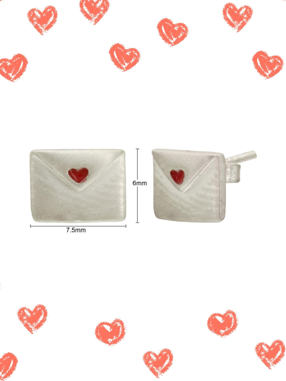 Tiny Love Note Studs
