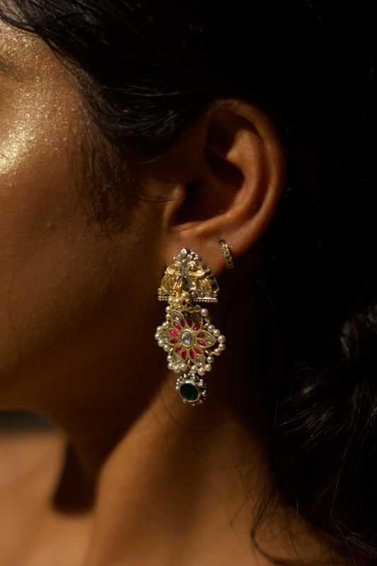 Trikona in Pink Earrings