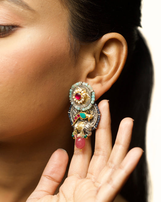 The Twin Coin Drop Earrings