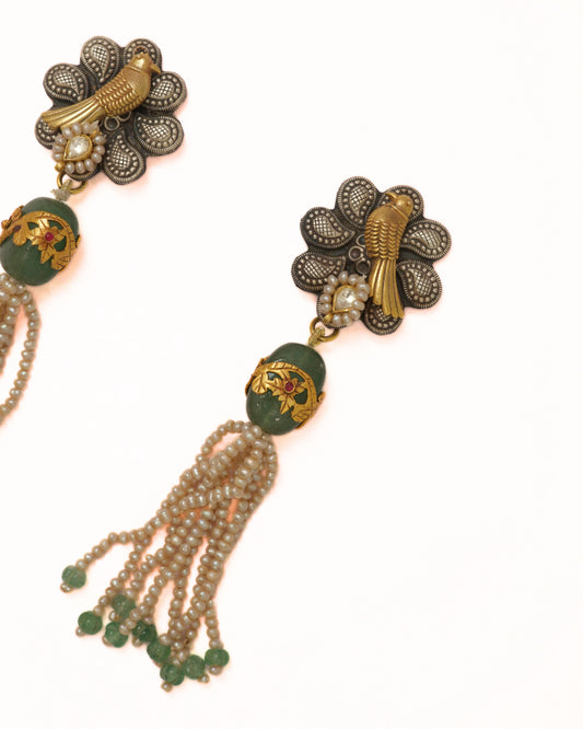 The Aviary Pearl Tassel Earrings
