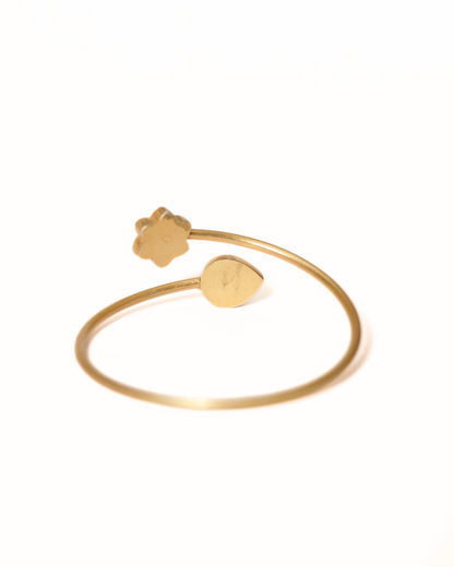 Teal Leaf & Bloom Cuff