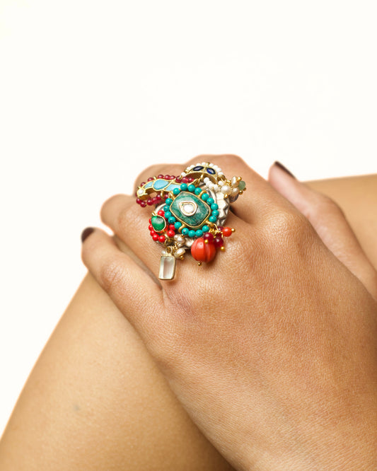 Aqua Birdcourt Ring