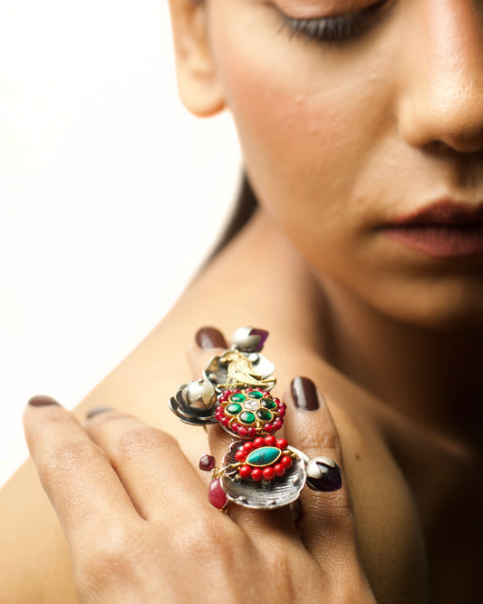 Ruby Gardenia Ascend Full Finger Ring