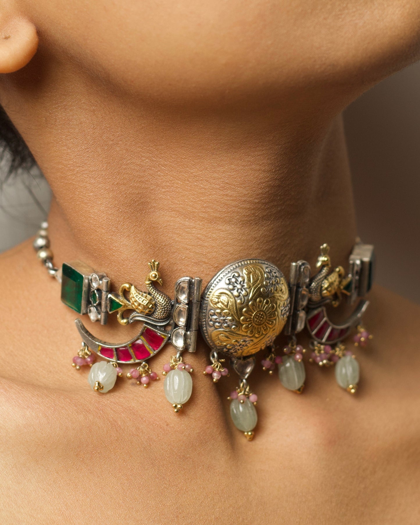 The Peacock Halo Choker