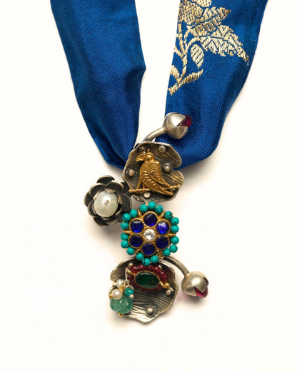 Blue Banarasi Babe Necklace