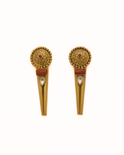 Coral Sunray Earrings