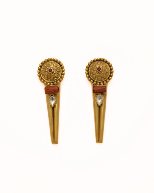 Coral Sunray Earrings
