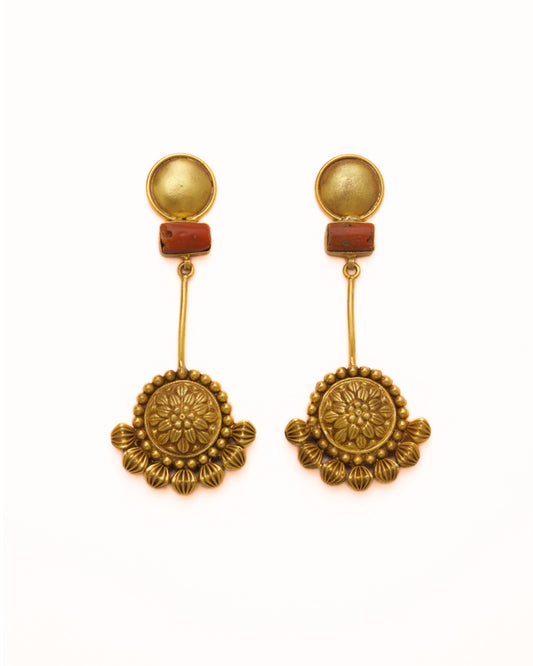 Coral Marigold Earrings