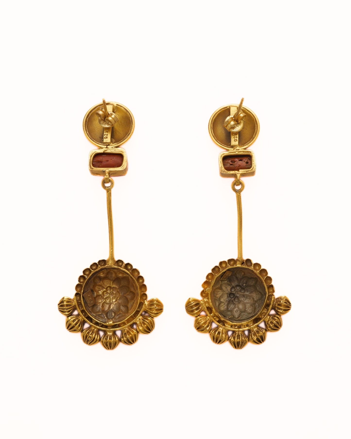 Coral Marigold Earrings