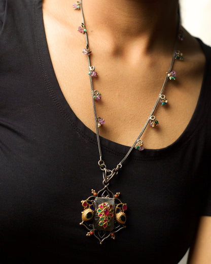 Carved Canvas Necklace