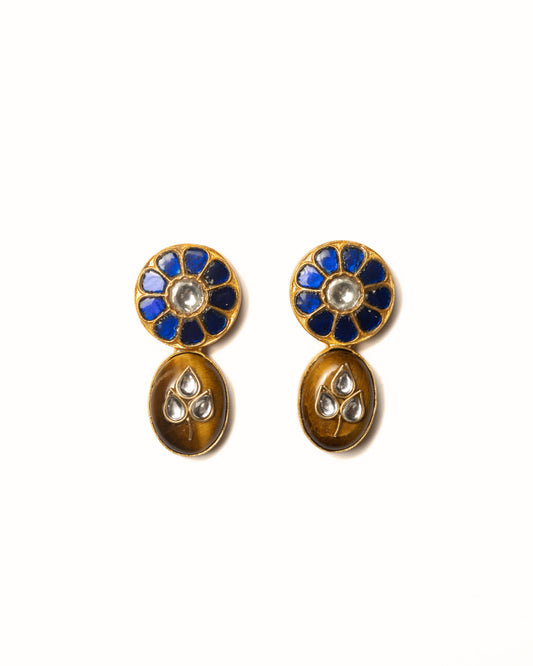 Indigo Secret Tiger Eye Earrings