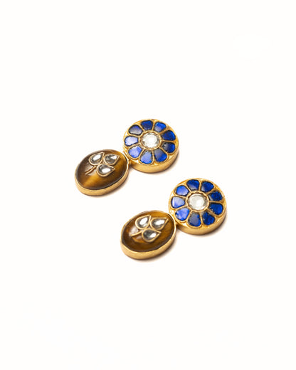 Indigo Secret Tiger Eye Earrings