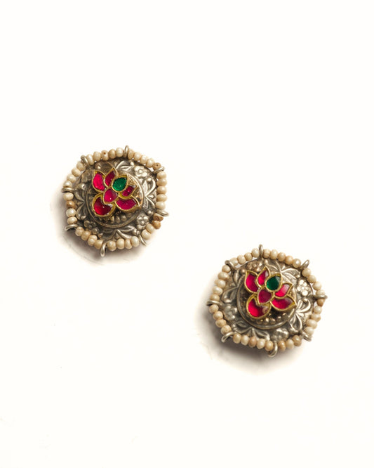 Gulmohar Studs - Pink
