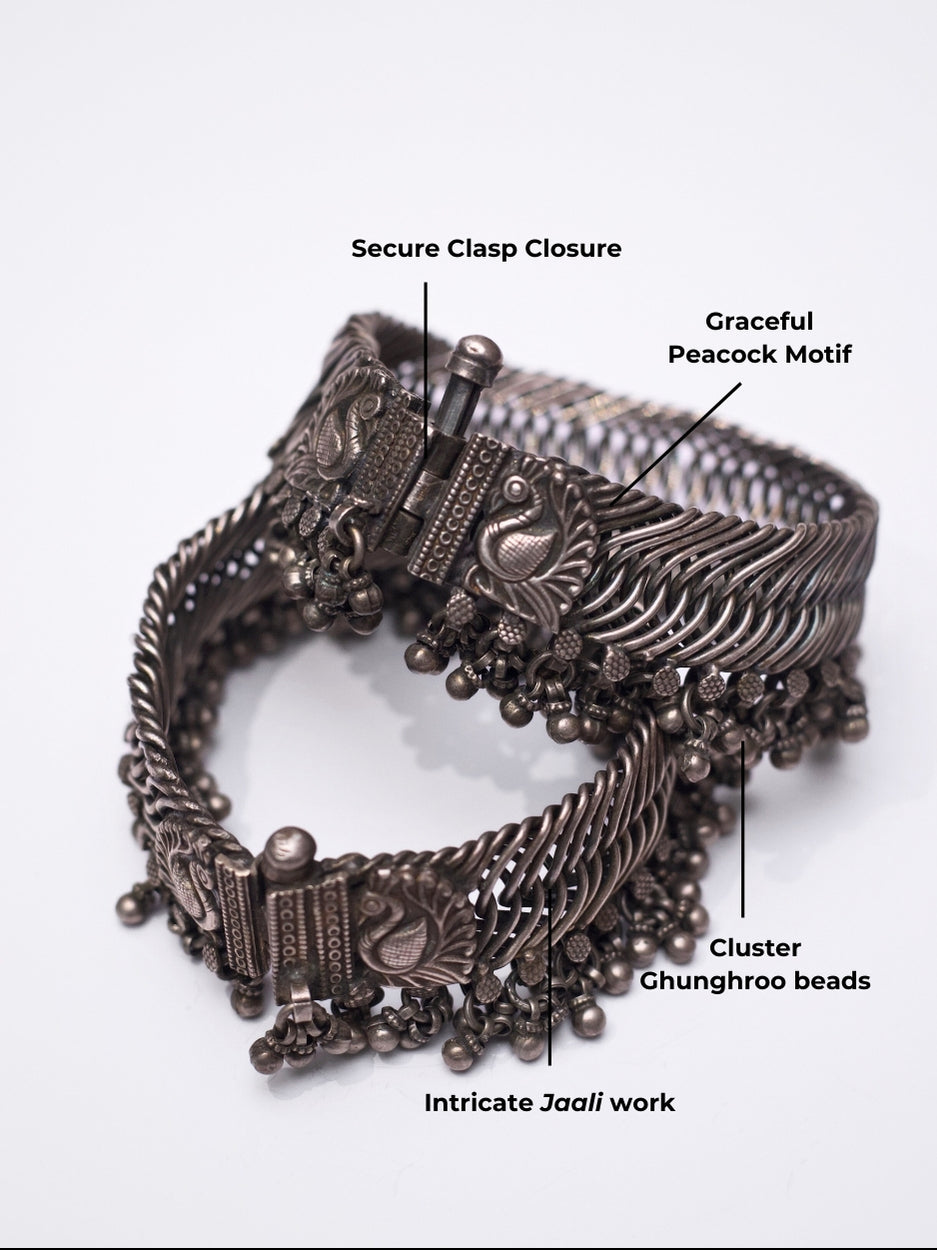 Nandini's Fav- Noor-e-Mor Silver Anklet