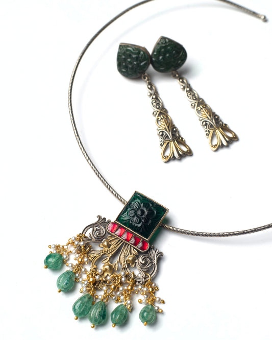 Emerald Soirée Torque Set
