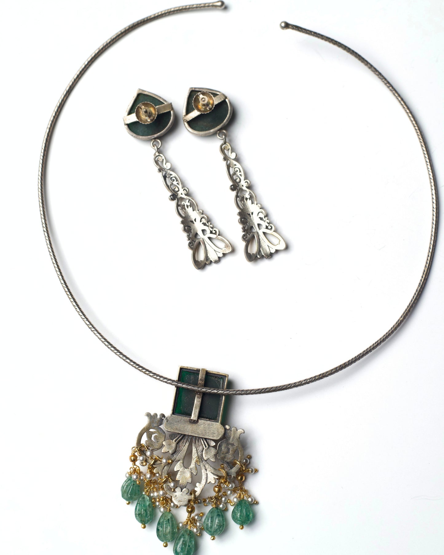 Emerald Soirée Torque Set