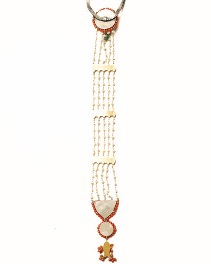 Coral & Pearl Silver Tie