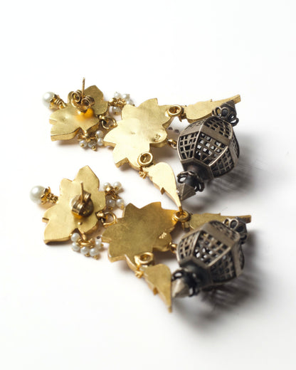 Jharokha Silver Jhumkas