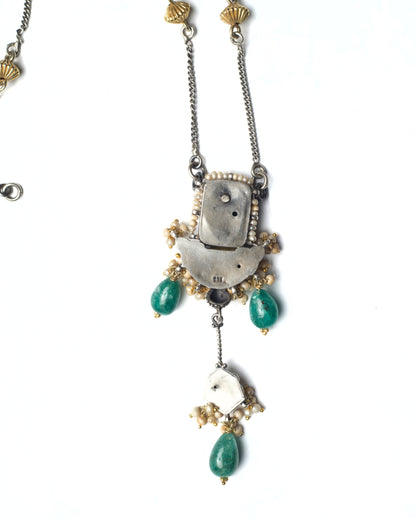 Back view of Fernshade Chain Necklace showing silver chain construction and clasp finish