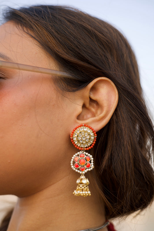 Coral Cascade Jhumki