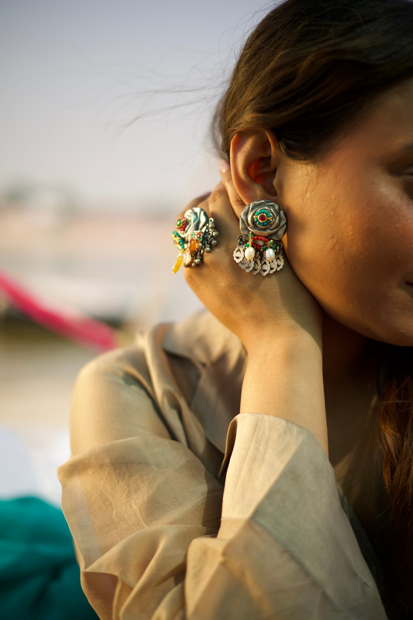 Sculpted Rose Earrings