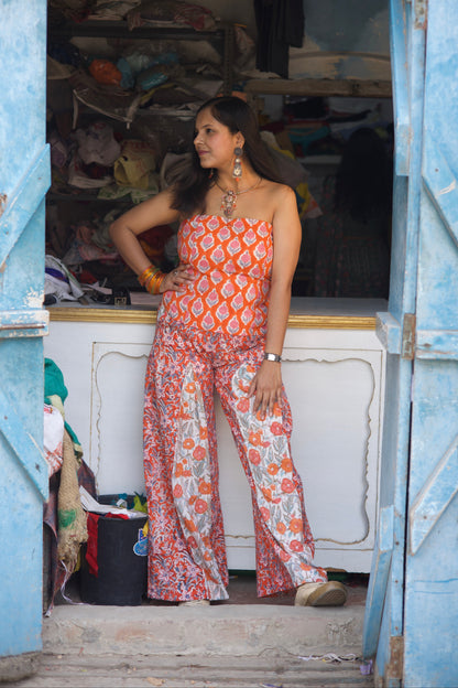 Orange Chuski Corset Co-ord Set