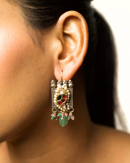 Windowpane Bird Earrings