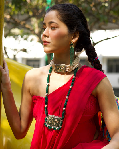 Naksa Playround green vine mala with layered bead strands