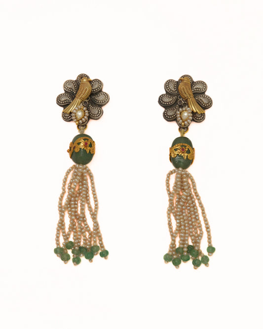 The Aviary Pearl Tassel Earrings