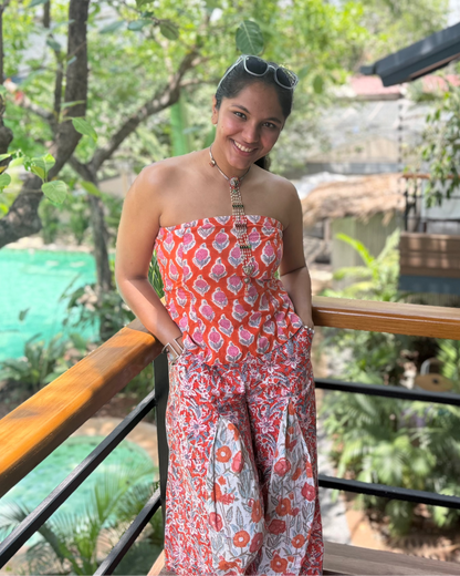 Orange Chuski Corset Co-ord Set